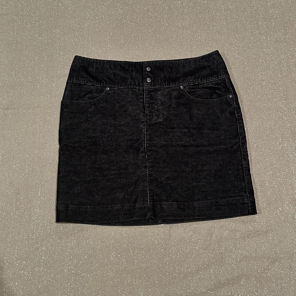 Athleta dark gray corduroy mini skirt, size 6